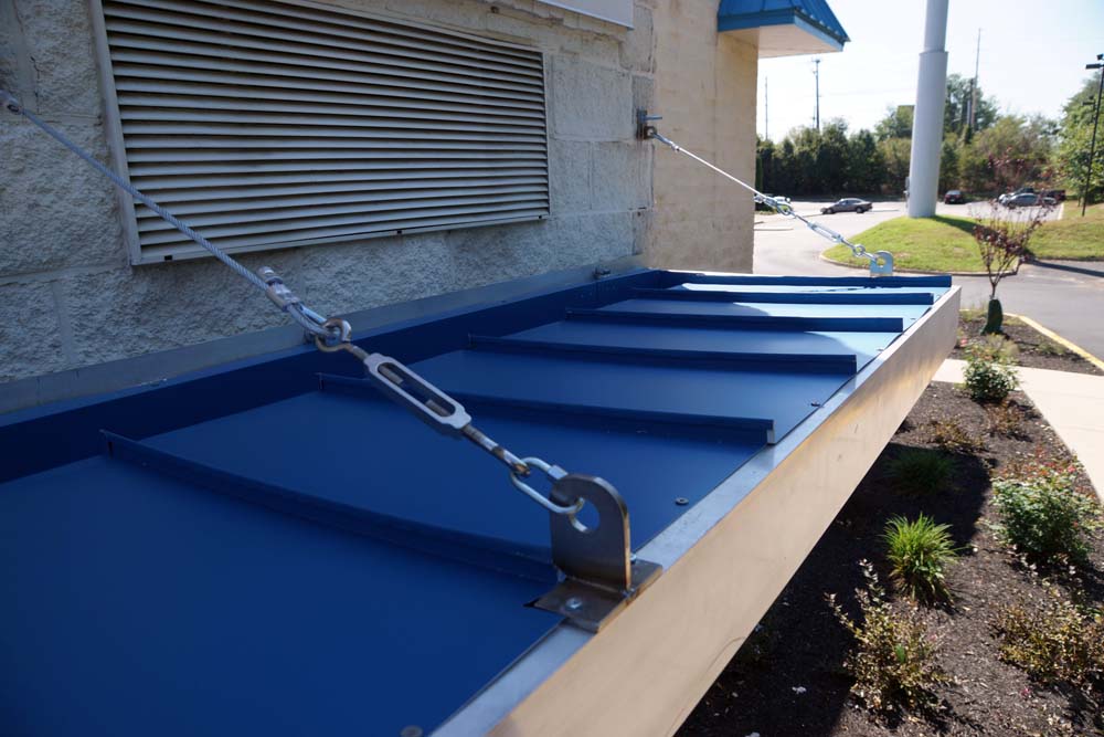 Standing Seam Roofing over Metal Canopy